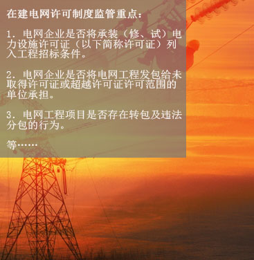 八、在建電網(wǎng)工程項(xiàng)目許可制度執(zhí)行情況