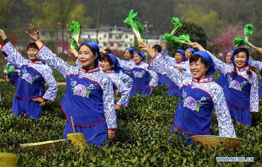 CHINA-SHAANXI-PINGLI-TEA GARDEN-FOLK DRAMA SHOW (CN)
