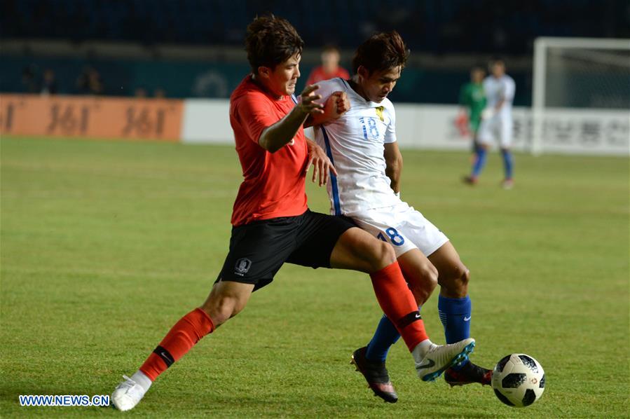 (SP)INDONESIA-BANDUNG-ASIAN GAMES 2018-MEN&rsquo;S FOOTBALL MATCH-MALAYSIA VS SOUTH KOREA