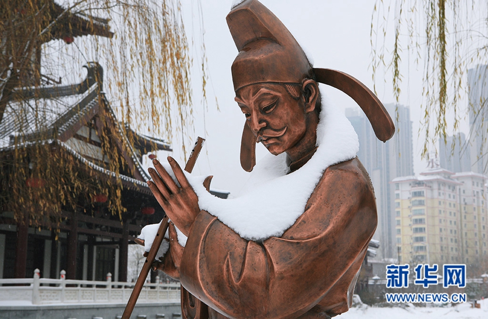 瑞雪降中原，洛河岸邊賞雪景