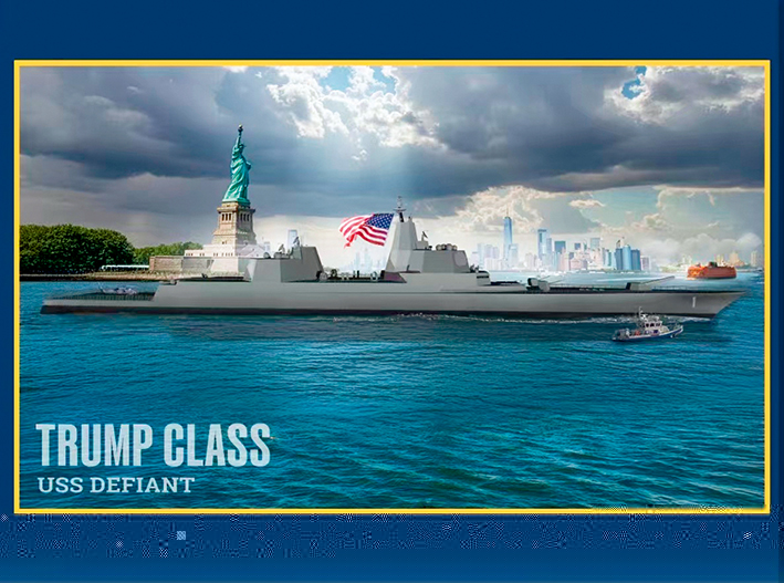 白宫发布的“特朗普”级战列舰想象图 白宫发布的“特朗普”级战列舰想象图
