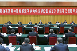 趙樂際出席“弘揚憲法精神，加強憲法實施，為強國建設(shè)、民族復(fù)興提供憲法保障”座談會并講話