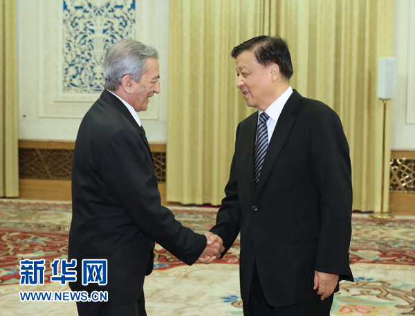 6月21日，中共中央政治局常委、中央書記處書記劉云山在北京會(huì)見古共中央書記處書記、國際關(guān)系部部長巴拉格爾率領(lǐng)的古巴共產(chǎn)黨代表團(tuán)。新華社記者馬占成攝