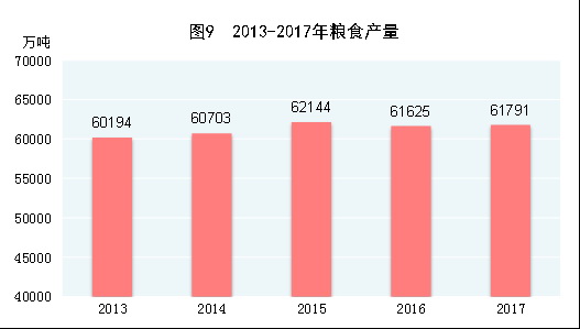 （圖表）[兩會&middot;2017年統(tǒng)計公報]圖9：2013-2017年糧食產(chǎn)量