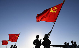 受閱部隊在進行準(zhǔn)備