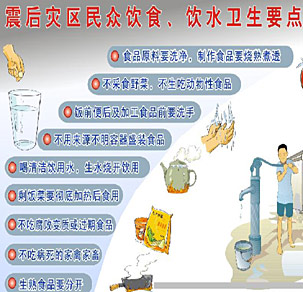 震后災(zāi)區(qū)民眾飲食、飲水衛(wèi)生要點