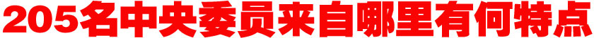 205名中央委員來自哪里？有何特點？