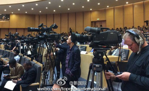 李克強(qiáng)即將在非盟總部發(fā)表演講，請柬&ldquo;一柬難求&rdquo;。圖片來源：&ldquo;新國際&rdquo;微博。