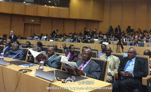 李克強(qiáng)即將在非盟總部發(fā)表演講，請柬&ldquo;一柬難求&rdquo;。圖片來源：&ldquo;新國際&rdquo;微博。