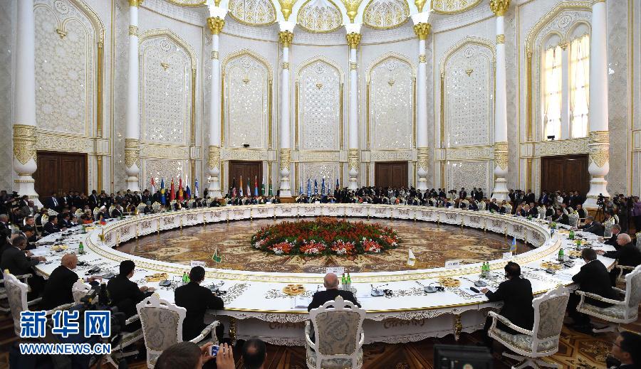 9月12日，上海合作組織成員國元首理事會第十四次會議在塔吉克斯坦首都杜尚別舉行。國家主席習近平出席會議并發(fā)表重要講話。新華社記者馬占成攝 