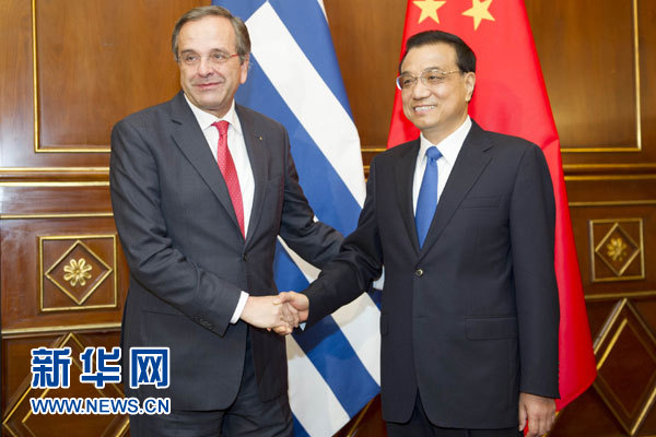 10月16日，中國國務院總理李克強在意大利米蘭會見希臘總理薩馬拉斯。 新華社記者 謝環(huán)馳 攝