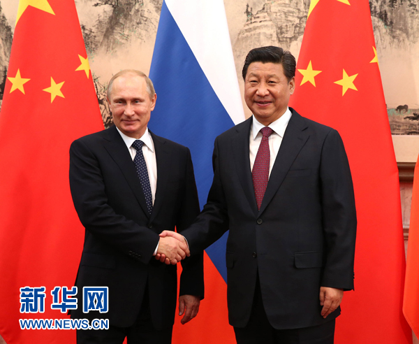 11月9日，國(guó)家主席習(xí)近平在北京釣魚臺(tái)國(guó)賓館會(huì)見俄羅斯總統(tǒng)普京。新華社記者 蘭紅光 攝