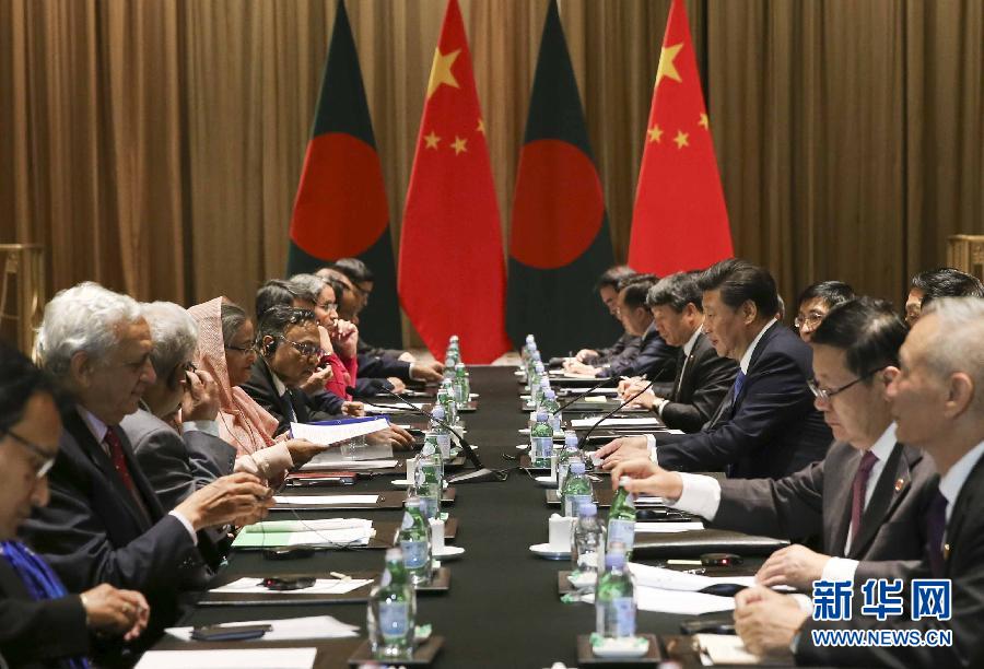 9月26日，國家主席習(xí)近平在紐約會見孟加拉國總理哈西娜。新華社記者蘭紅光攝 