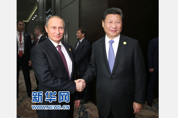 11月15日，國家主席習近平在土耳其安塔利亞會見俄羅斯總統(tǒng)普京。 新華社記者馬占成攝