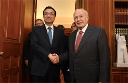 李克強(qiáng):中國將希臘視為好朋友、好伙伴