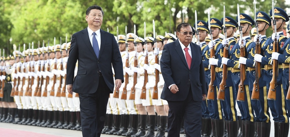 資料圖：習(xí)近平同老撾人民革命黨中央總書記、國家主席本揚(yáng)舉行會(huì)談